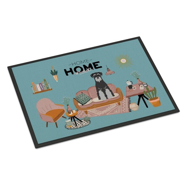 Carolines Treasures 24 x 36 in. Black Grey Standard Schnauzer Sweet Home Indoor or Outdoor Mat CK7879JMAT - main